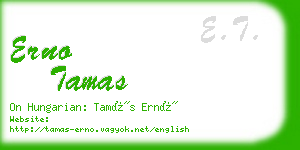 erno tamas business card